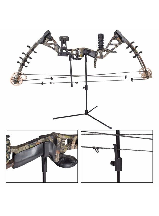 Yls (Black) - Archery Bow Stand Recurve Bow Compound Bow Stand Rack Holder Legs 48cm Height - Image 5