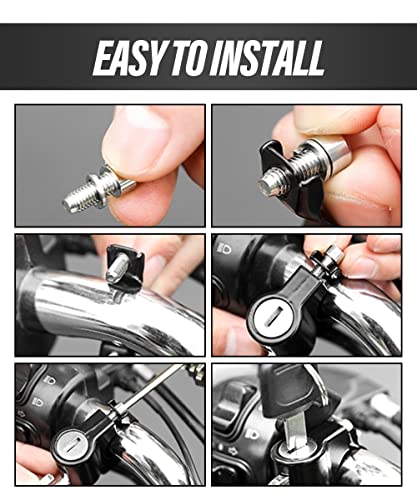 Reswish ESEWALAS Motorcycle Helmet Lock Anti-Theft,Universal Helmet Lock Anti Theft Helmet Lock Cable,Tamper-Proof Helmet Security Lock with 2 Keys,Metal Helmet Locks for Motorcycles Scooter Street Bike - Image 3