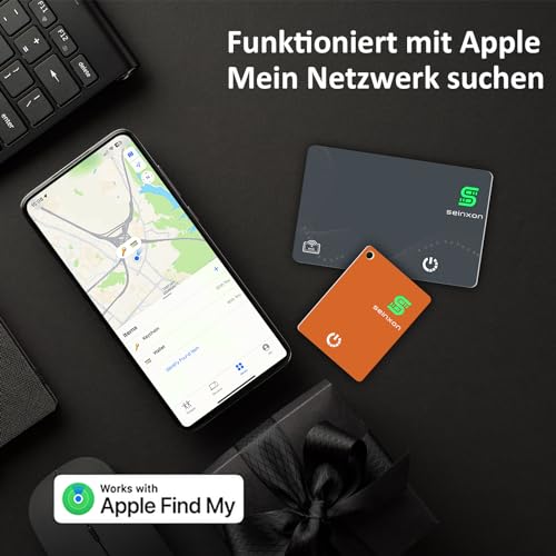 SEINXON Wallet Tracker RFID Blocking Card & Mini Keychain Tag Item Finder with Recharge Clip Works with Apple Find My (iOS Only) - Image 5
