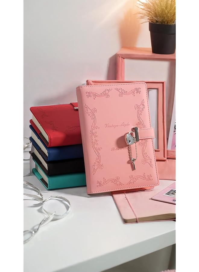 erorex Heart Shaped Lock Diary With Pen A5 Size Soft Pu Leather Journal Personal Planner And Writing Notebook Secret Notebook Gift For Adults Kids Writers Girls And Women Pink  - Image 2