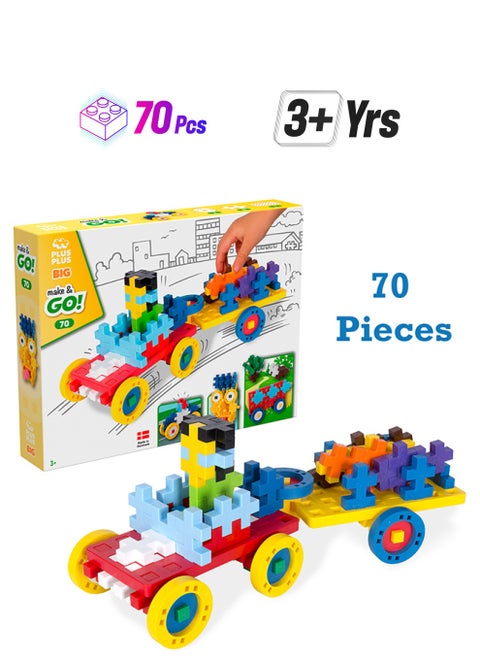Creative Building Blocks, Big Vehicles Set, Construction Toy, 70 Pieces, Basic