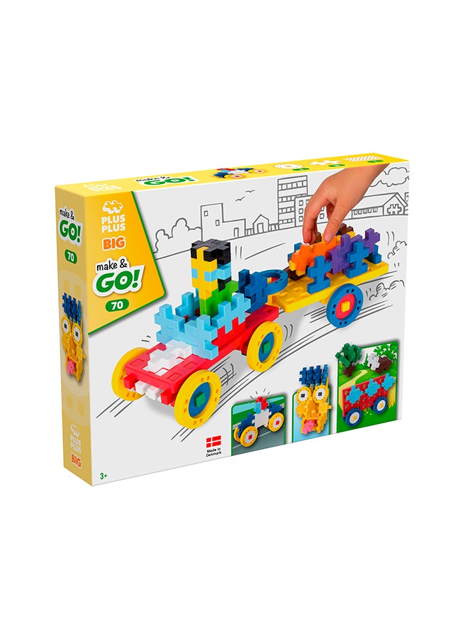 Plus-Plus Creative Building Blocks, Big Vehicles Set, Construction Toy, 70 Pieces, Basic  - Image 2