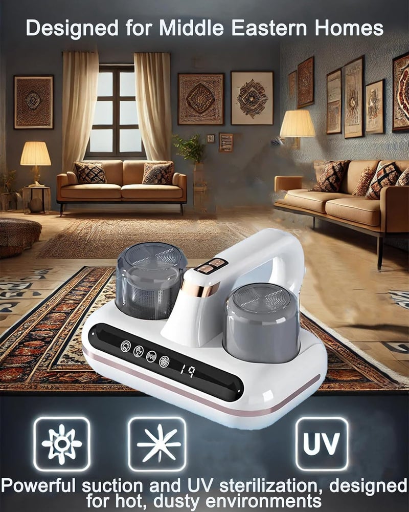 ALLESM Mattress Vacuum Cleaner UV Dust Mite Cleaner Vacuum Multi-Surface Cleaner 8kPa & 10kPa Suction Dual Mode Bed Vacuum, HEPA Filter & 210ml Dust Bin 100W for Bed Pillow Sofa Carpets Couch - Image 3