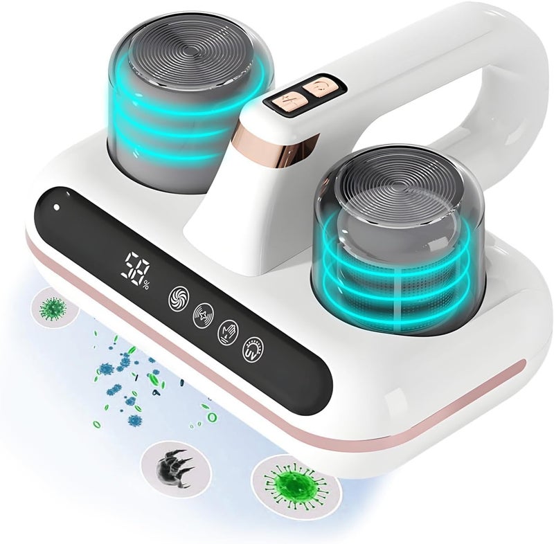 ALLESM Mattress Vacuum Cleaner UV Dust Mite Cleaner Vacuum Multi-Surface Cleaner 8kPa & 10kPa Suction Dual Mode Bed Vacuum, HEPA Filter & 210ml Dust Bin 100W for Bed Pillow Sofa Carpets Couch - Image 1