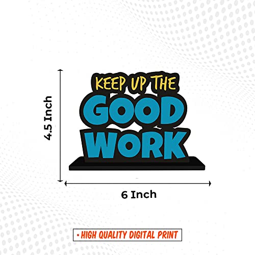 Artvibes Wooden Idols and Figurine Keep Up The Good Work Positive Quote Table Decoration for Office Desk,Home Decor Item,Living Room,Bedroom,Modern Art Wood Showpieces Gift(Sp_1106) - Image 4