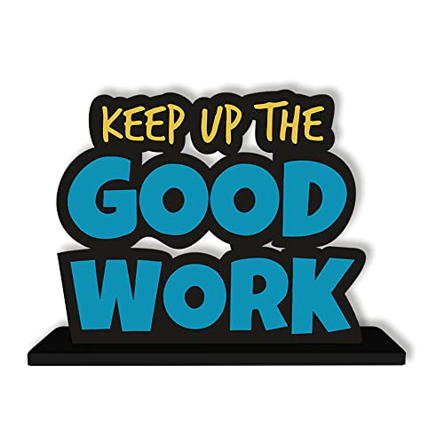 Artvibes Wooden Idols and Figurine Keep Up The Good Work Positive Quote Table Decoration for Office Desk,Home Decor Item,Living Room,Bedroom,Modern Art Wood Showpieces Gift(Sp_1106) - Image 2