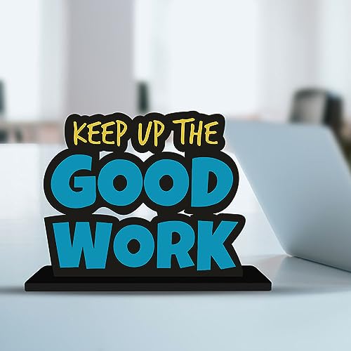 Artvibes Wooden Idols and Figurine Keep Up The Good Work Positive Quote Table Decoration for Office Desk,Home Decor Item,Living Room,Bedroom,Modern Art Wood Showpieces Gift(Sp_1106) - Image 1