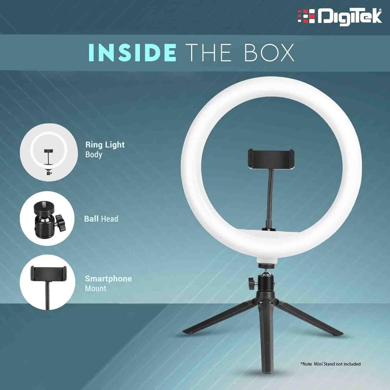 Digitek ® (DRL-14) ضوء حلقة احترافي بحجم 14 بوصة مع دعم USB - أضواء بدرجات حرارة مزدوجة، كابل USB ومحول AC متضمن - مثالي للتصوير الفوتوغرافي والفيديو، يوتيوب (بدون حامل) - Image 5