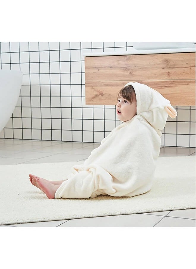 Aurlar - Hooded Baby Bath Towel – Ultra Soft Coral Fleece Wrapper, Super Absorbent Newborn Swaddle Blanket, 90×90 cm, Baby Shower Gift for Boys & Girls - Image 1