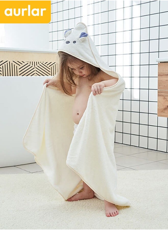 Aurlar - Hooded Baby Bath Towel – Ultra Soft Coral Fleece Wrapper, Super Absorbent Newborn Swaddle Blanket, 90×90 cm, Baby Shower Gift for Boys & Girls - Image 1