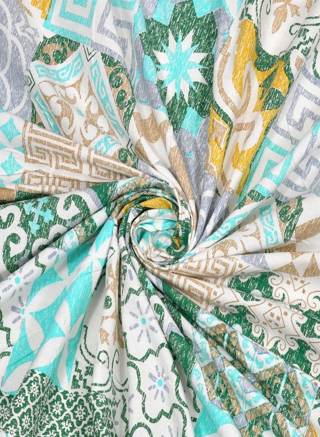 BLOCKS OF INDIA Hand Block Print Cotton King Size Bedsheet (Green CHOKDI) - Image 4