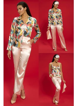 for you in&out 6-Piece Flower Pattern Salmon Pajama Set S27480  - Image 1