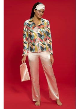 for you in&out 6-Piece Flower Pattern Salmon Pajama Set S27480  - Image 2