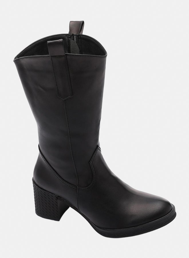 XO Style Leather Ankle Boot -Black 7CM - Image 1