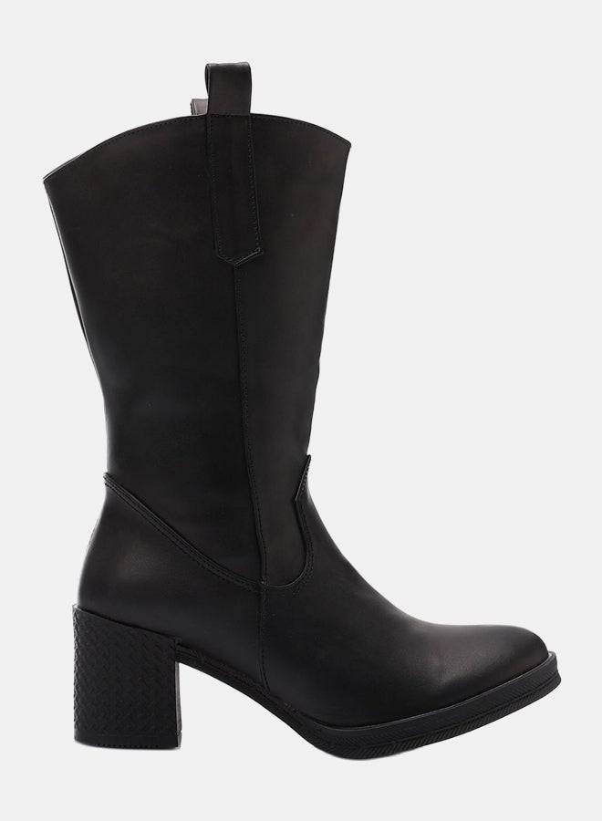 XO Style Leather Ankle Boot -Black 7CM - Image 2