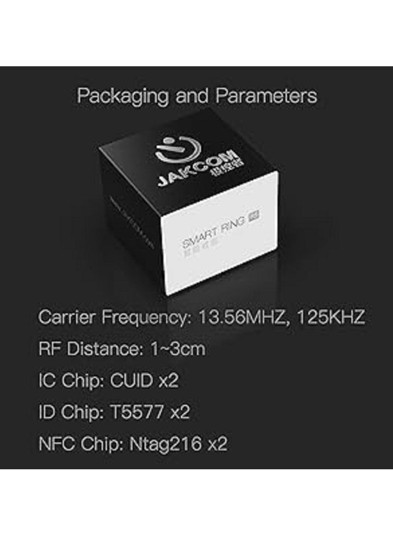 general Smart Ring R5 Newest Intelligent Wearable Device Build-in 6 RFID Cards 128GB Wireless Disk Sharing 2 Health Stones NFC Functions for iPhone Android Size: M (Perimeter longer than 58-63mm, Diameter 19mm) - Image 4