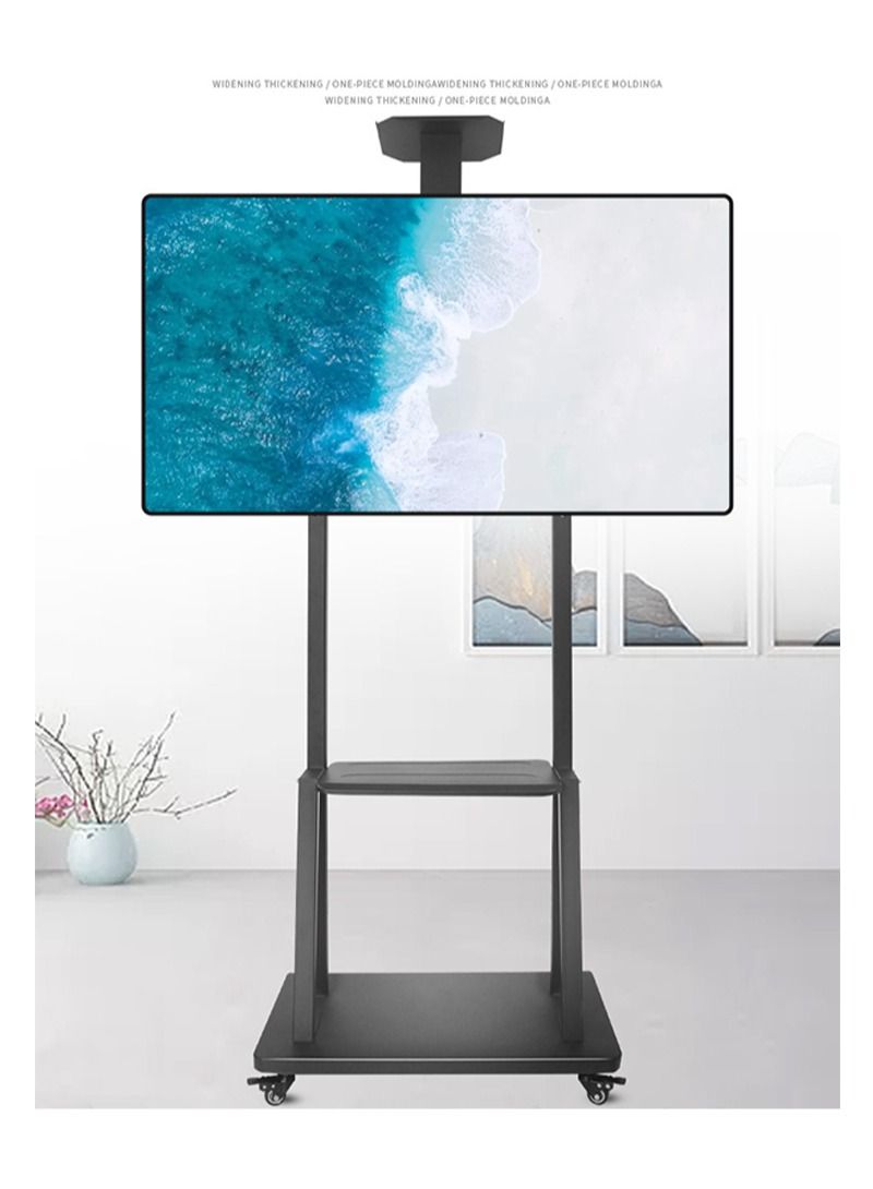 فلاشهوك حامل تلفزيون أرضي متنقل مع عجلات لأجهزة تلفزيون 40-75 بوصة للمنزل المكتبي في الهواء الطلق - Image 2