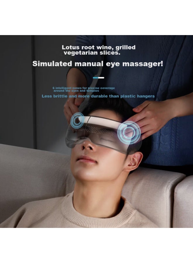 Breo Breo Eye Massager, Eye Care Device, Eye Massage Device, Constant Temperature Heat Compress Eye Mask, Relieves Fatigue, Birthday Gift, Seex2pro, Obsidian Black  - Image 1