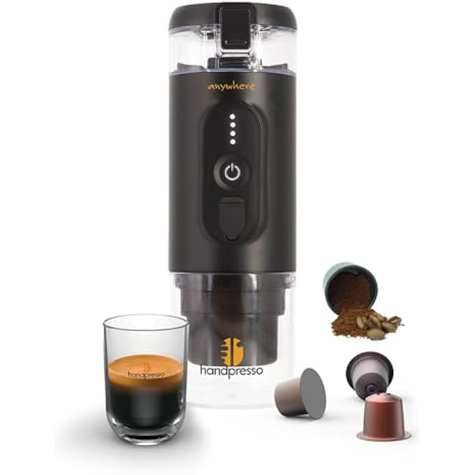 handpresso Portable Espresso Machine  Black 60 Ml Capacity  Travel Coffee Maker For Espresso Capsules Or Ground Coffee - Image 2
