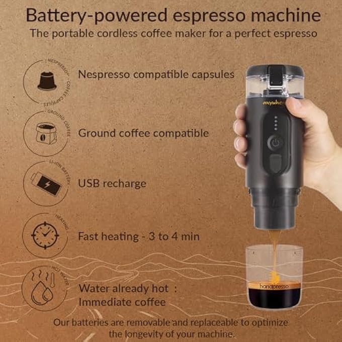 handpresso Portable Espresso Machine  Black 60 Ml Capacity  Travel Coffee Maker For Espresso Capsules Or Ground Coffee - Image 4