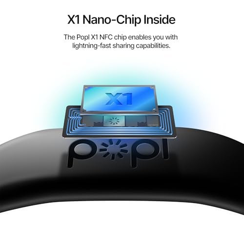 Popl Authentic Patented Popl Bracelet™ (Avoid Fake Knockoffs) - Smart NFC Networking Card - Simply Tap to Exchange Contact Info, Capture Leads, & Manage Contacts (Black on Black) - Image 3