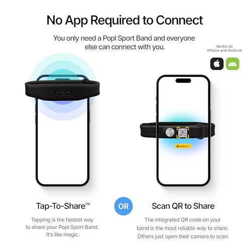 Popl Authentic Patented Popl Bracelet™ (Avoid Fake Knockoffs) - Smart NFC Networking Card - Simply Tap to Exchange Contact Info, Capture Leads, & Manage Contacts (Black on Black) - Image 2