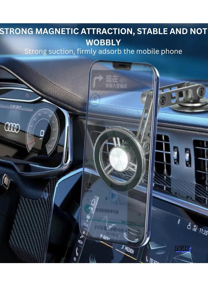 TIGER Universal Car Phone Holder Mount for iPhone 16 Pro – 20 Strong Magnets, 360° Rotation, Secure Grip, Adjustable, Compatible with All Smartphones, Black - Image 2