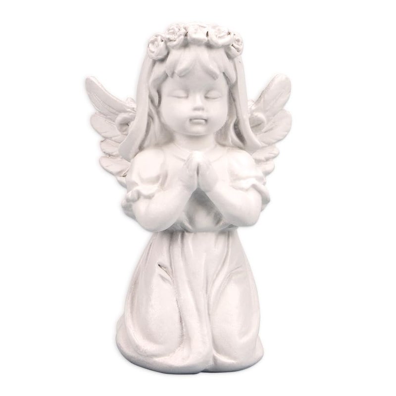Comidox 1Pcs Sweet Resin Praying Angel Statue 43 Inches Girl Angel Figurine Beautiful Kneeling Angel Sculpture for Home Office and Garden Dcor