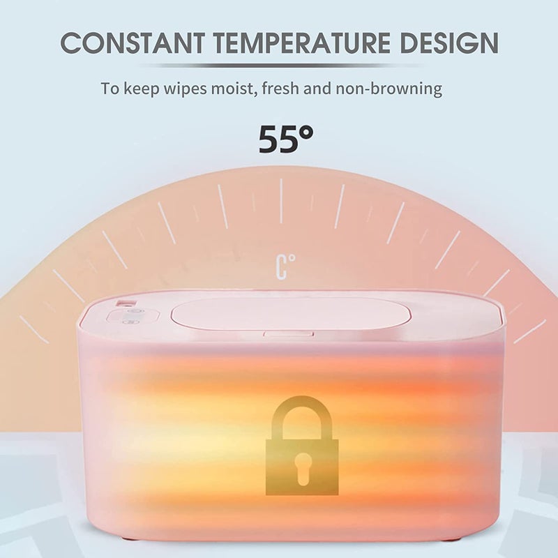 cheekyglo USB Baby Wipe Warmer - [2023] Wet Wipes Dispenser or Baby - Portable Wipe Warmer - 3 Temperature Modes - Large-Capacity Diaper Wipe Warmer for Home Car Travel (Intellect, Green) - Image 3