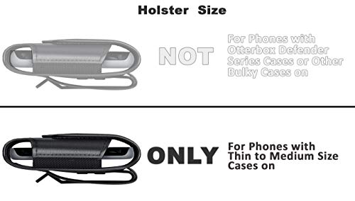 DeBin Case for Galaxy S25 Ultra S24 Ultra 5G, S24 FE, S23 Ultra, S22 Ultra, S21 Ultra, Note 20 Ultra - Cell Phone Belt Holster with Clip Pouch Holder Cover (Fits Samsung Phone with Case on) Black - Image 5
