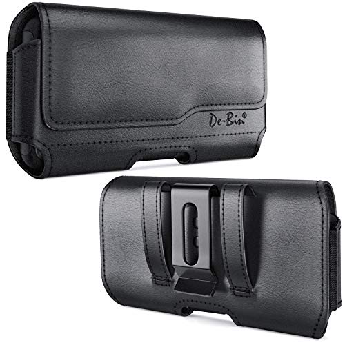 DeBin Case for Galaxy S25 Ultra S24 Ultra 5G, S24 FE, S23 Ultra, S22 Ultra, S21 Ultra, Note 20 Ultra - Cell Phone Belt Holster with Clip Pouch Holder Cover (Fits Samsung Phone with Case on) Black - Image 1