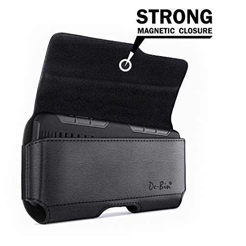 DeBin Case for Galaxy S25 Ultra S24 Ultra 5G, S24 FE, S23 Ultra, S22 Ultra, S21 Ultra, Note 20 Ultra - Cell Phone Belt Holster with Clip Pouch Holder Cover (Fits Samsung Phone with Case on) Black - Image 2
