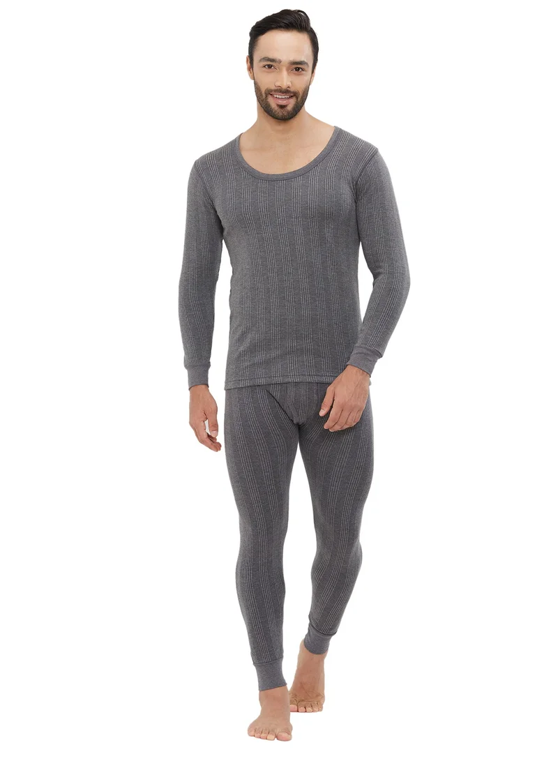AMPM  MEN'S COTTON BLENDED SOFT INNER FULL BODY THERMAL SET - DARK GREY for Men | Best Price UAE