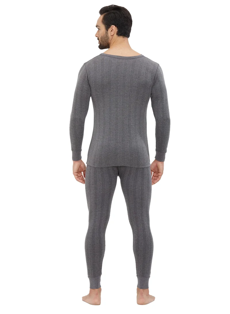 AMPM  MEN'S COTTON BLENDED SOFT INNER FULL BODY THERMAL SET - DARK GREY for Men | Best Price UAE