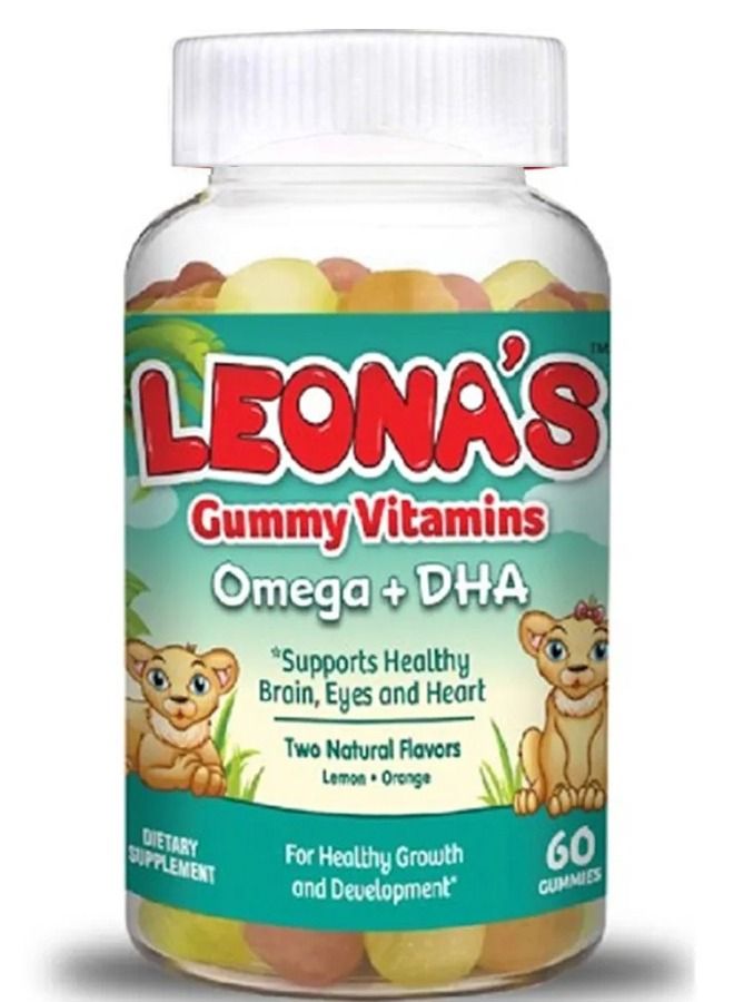 LEONAS Gummy Vitamins with Omega + DHA Bottle of 60 Gummies - Image 1