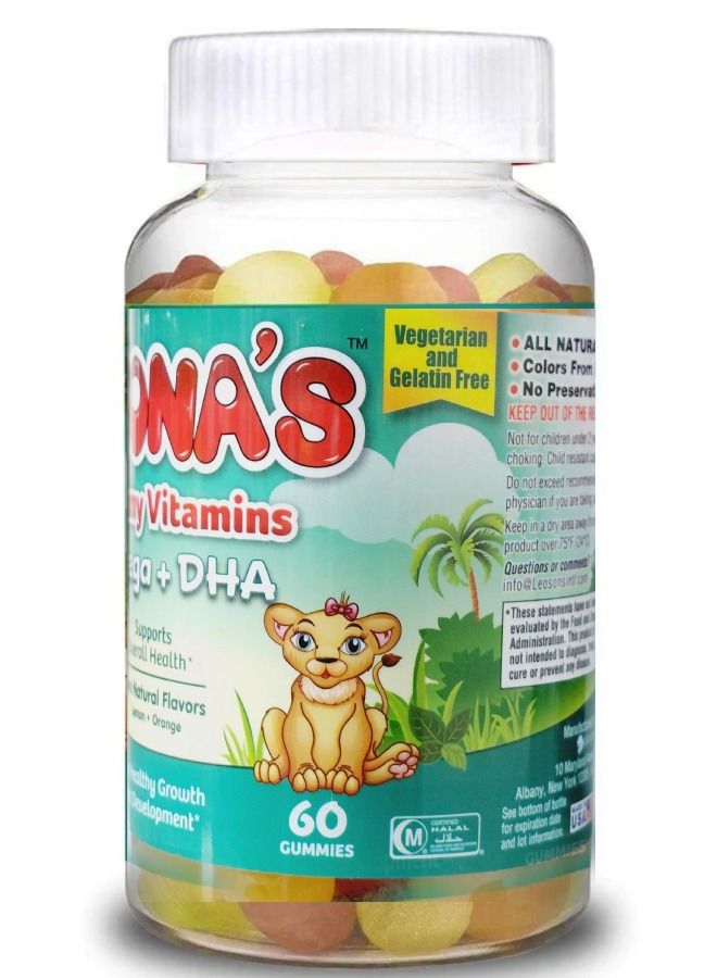 LEONAS Gummy Vitamins with Omega + DHA Bottle of 60 Gummies - Image 2