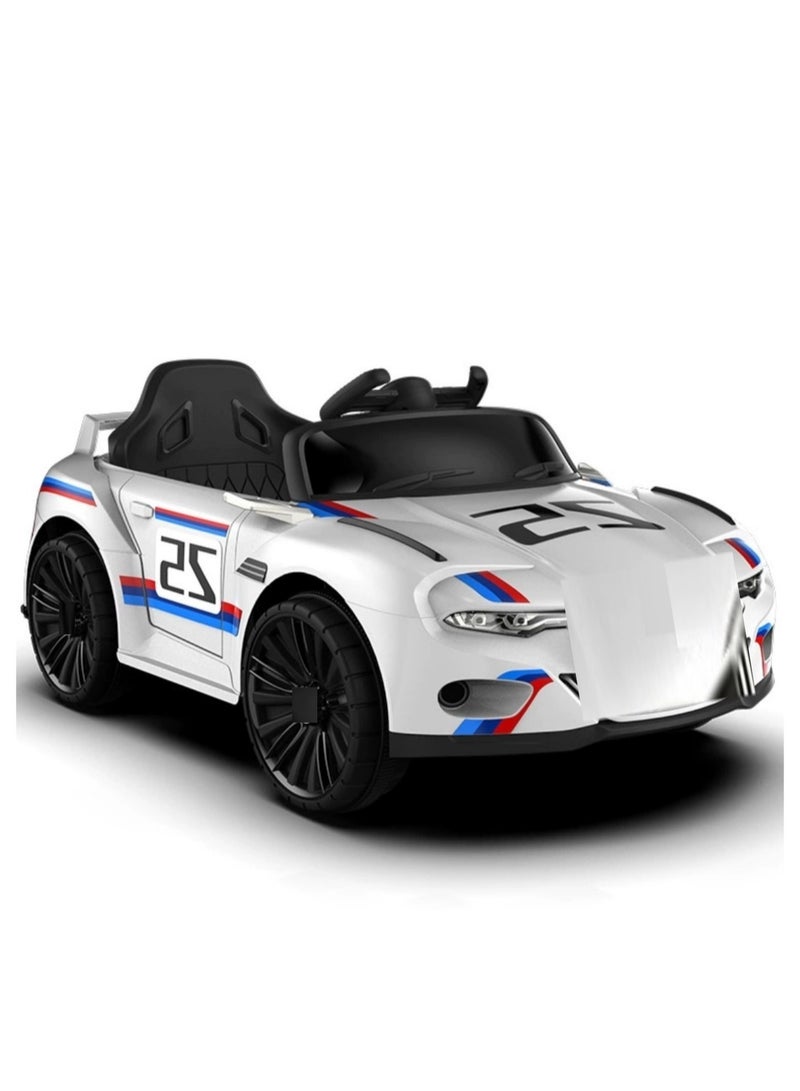 Kids Electric Ride On Vehicles, Motorised Toy Cars Children Electric Car with Remote Control,  Baby Ride on Toy Car Electric Car White - Image 1