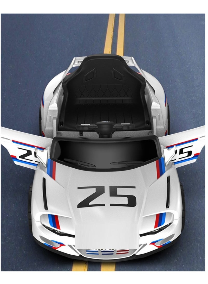 Kids Electric Ride On Vehicles, Motorised Toy Cars Children Electric Car with Remote Control,  Baby Ride on Toy Car Electric Car White - Image 2