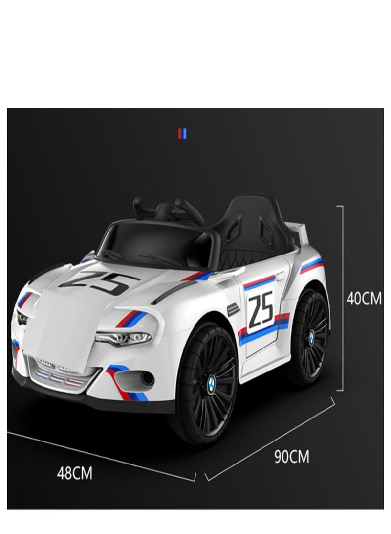 Kids Electric Ride On Vehicles, Motorised Toy Cars Children Electric Car with Remote Control,  Baby Ride on Toy Car Electric Car White - Image 3