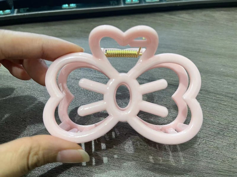 Generic Chic Butterfly Knot Hair Clasp for Girls Pink 