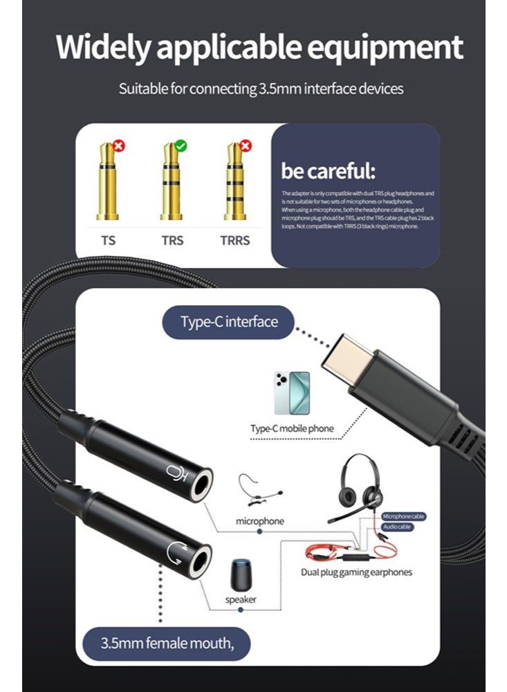 3.5mm Headset Splitter for iPhone 16 15 Pro Max AUX to USB C Adapter (2in1) Headphone Audio Jack Cable for Apple Dongle Phone Compatible for Samsung Microphone Car Cord Female Accessorie for IPad - Image 3