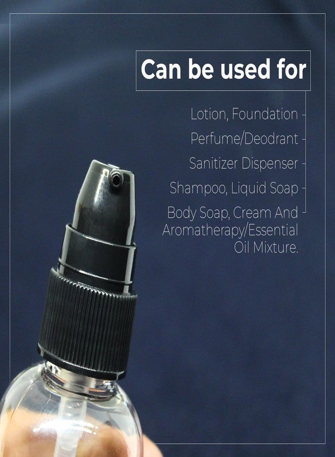 nsb herbals زجاجة nsb herbals سعة 100 مل بلاستيكية شفافة مستديرة فارغة قابلة لإعادة التعبئة وإعادة الاستخدام مع موزع مضخة ضغط سوداء للسوائل والكريمات والشامبو ومستحضرات التجميل والأغراض المتعددة (عبوة من 12 زجاجة) - Image 2