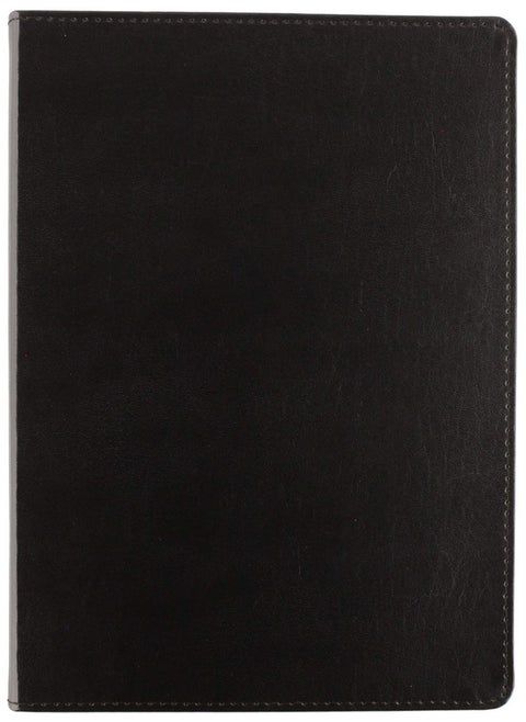 C.R. Gibson Black Leather Large Journal Notebook, 7.5" W x 10.25" L, 192 Pages