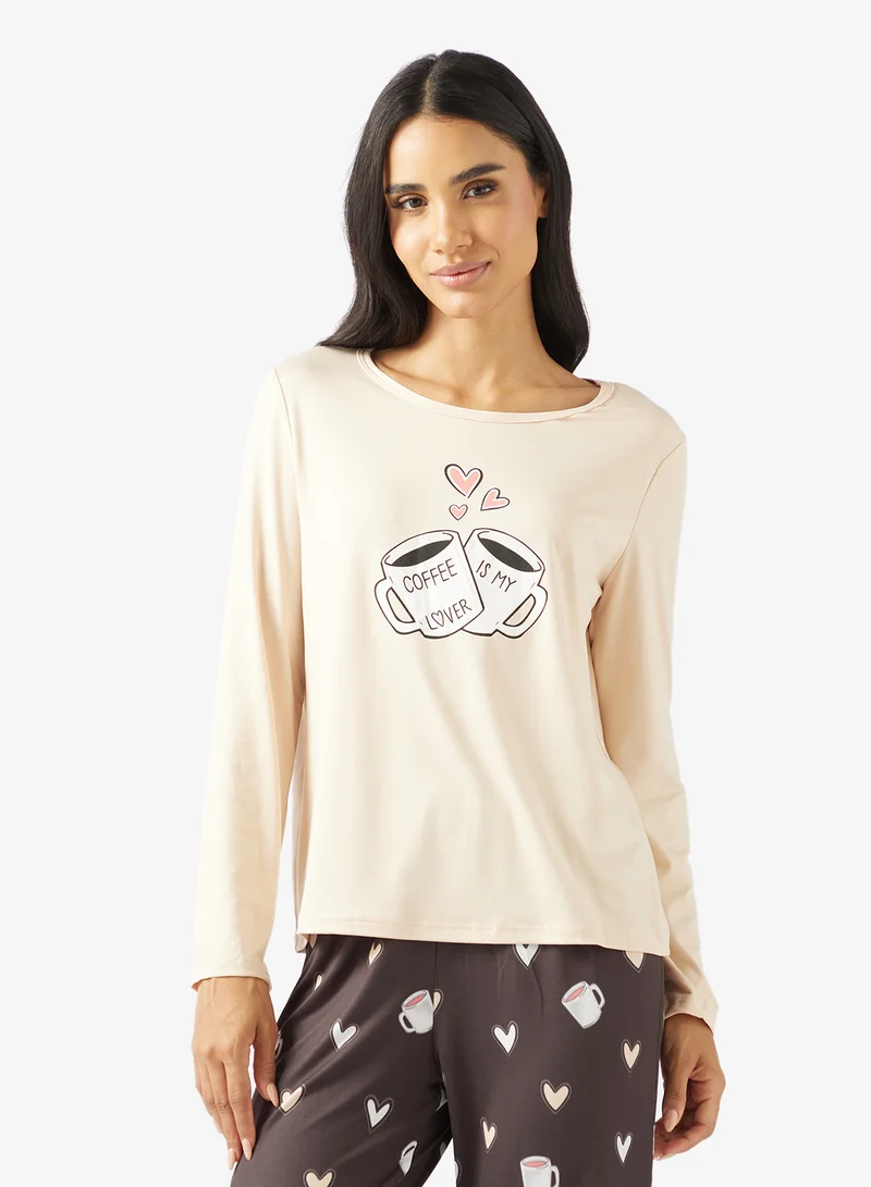 Ginger  Graphic T-shirt & Pyjama Set for Women | Best Price UAE