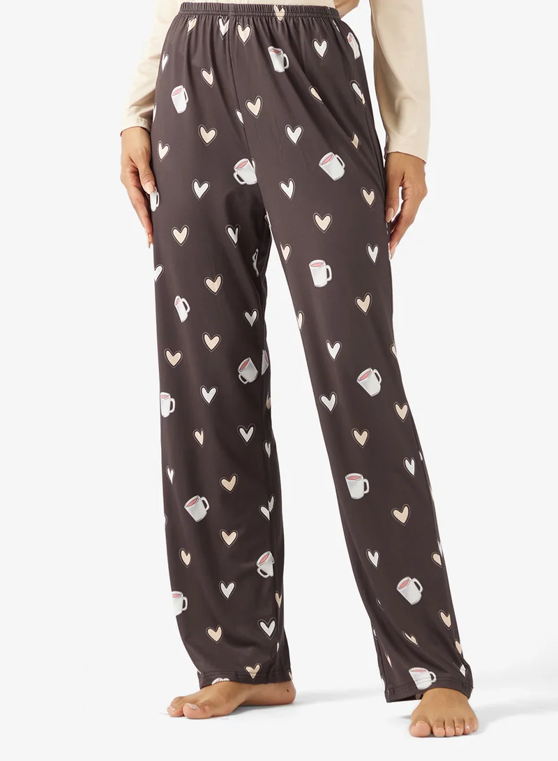 Ginger  Graphic T-shirt & Pyjama Set for Women | Best Price UAE