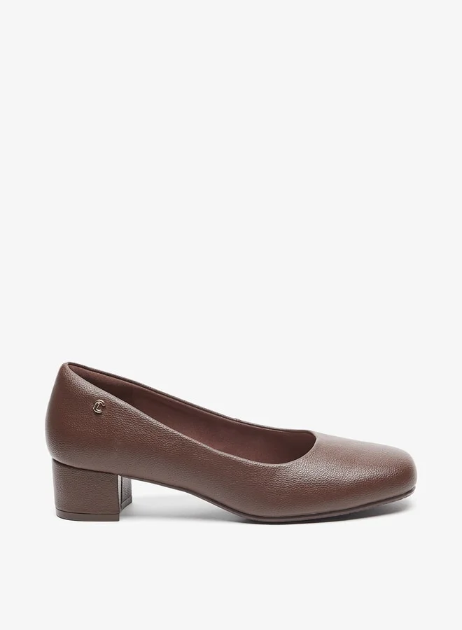 لو كونفورت Women Textured Slip-On Shoes with Block Heels