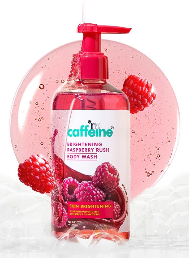 إم كافيين غسول الجسم المُشرق من إم كافيين - ٣٠٠ مل، برائحة التوت البري الفاكهية | مزيل للتسمير ومنظف عميق غني بفيتامين سي | ٥٪ جلسرين لبشرة رطبة وناعمة | جل استحمام معطر للنساء والرجال - Image 1