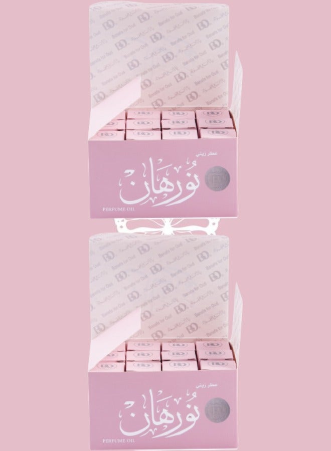 Banafa 24 Pieces Nurhan Pink Perfume Oil 3 ml - Image 1