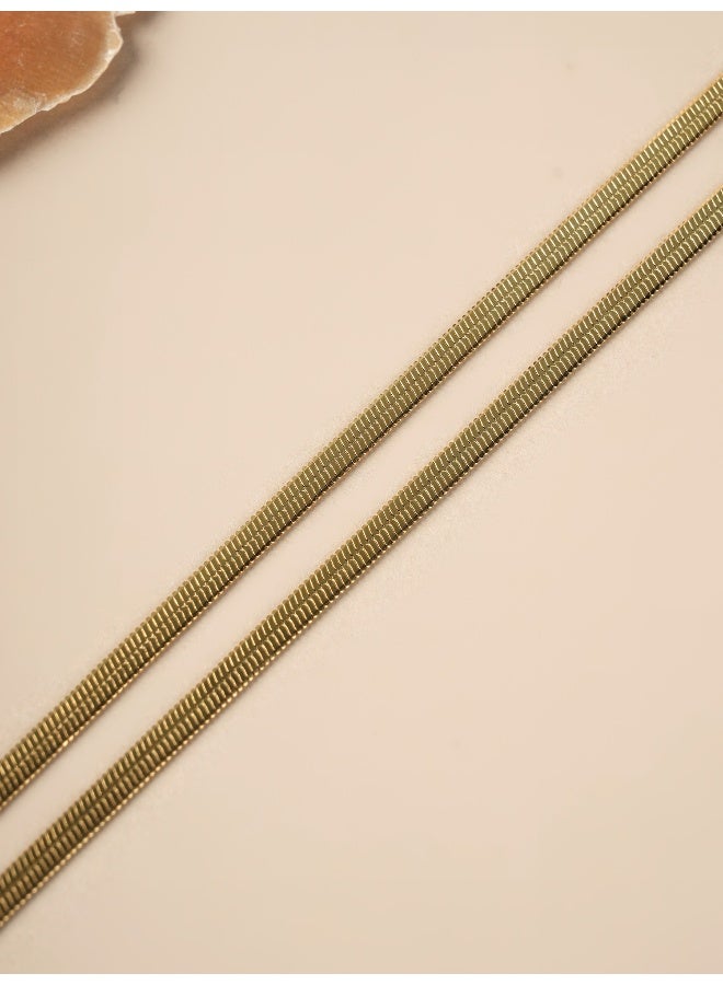 PALMONAS 18k Gold Tone Plated Silk Gold Chain for Men - Image 3
