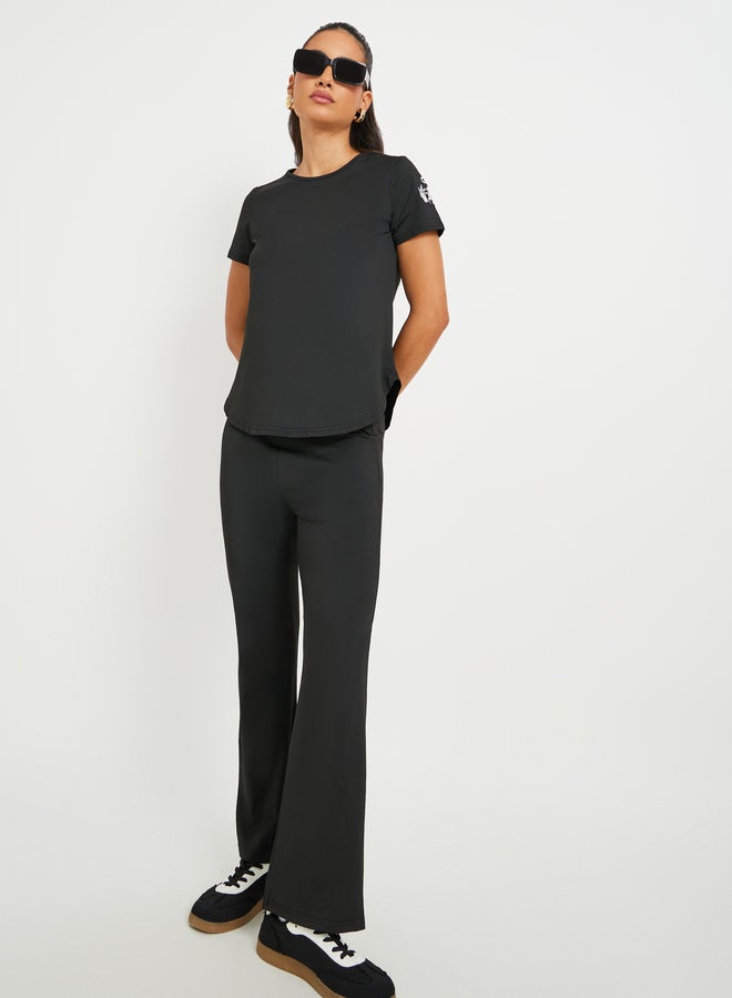 Take Two Embroidered Detail Short Sleeve T-Shirt and Pants Co-Ords  - Image 2